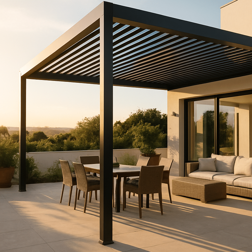 Pergola métallique thermolaqué RAL 7016