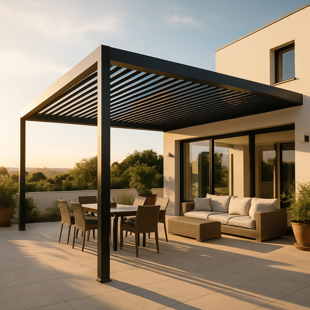 Pergola métallique thermolaqué RAL 7016